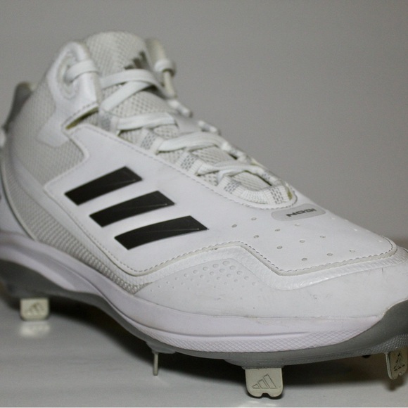 Adidas Icon 7 Mid Baseball Softball Metal Cleats White Silver ART S23887 Size 7 - Picture 2 of 8